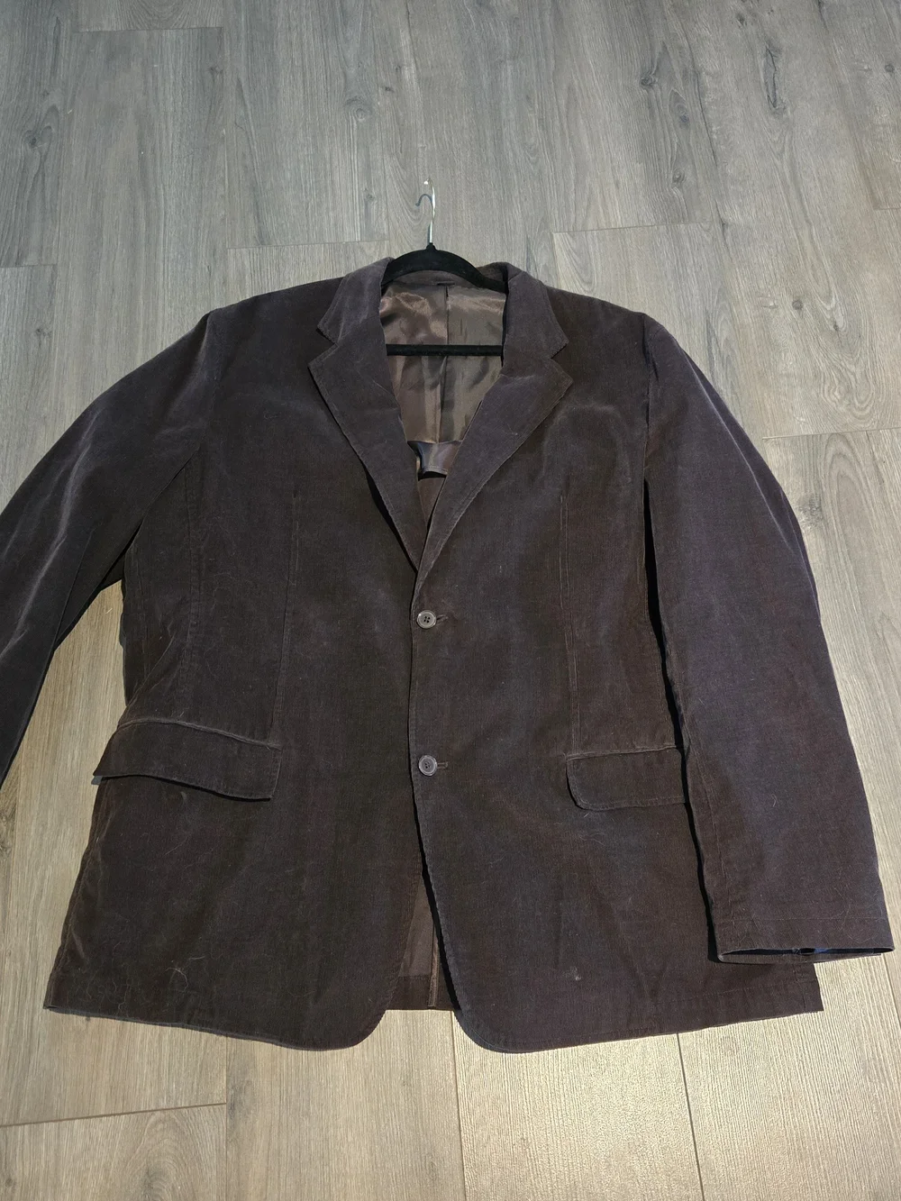 Alfani Men’s XXL Brown Velvet Sport Coat Blazer Jacket Button Up
